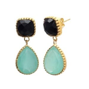 Stunning Gold and Black Teardrop Earrings